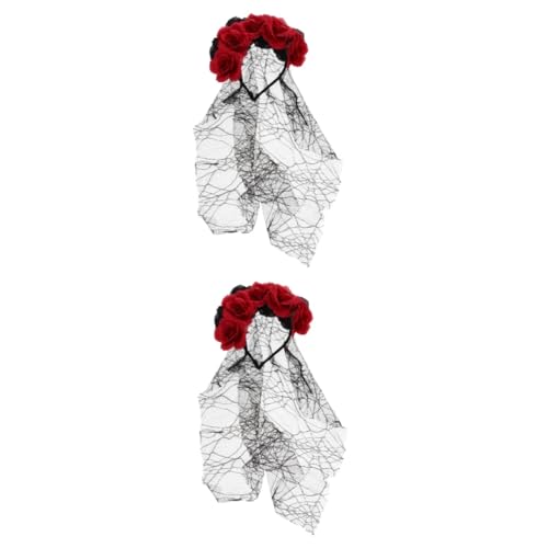 GALPADA 2st Rosenschleier Blumenschleier Stirnband Floraler Kronenschleier Schädel-halloween-stirnband Kopfbedeckung Mit Rosenblütenkrone Stirnband Mit Blumenkrone Gittergewebe Black GALPADA 2st Rosenschleier Blumenschleier Stirnband Floraler Kronenschleier Schädel-halloween-stirnband Kopfbedeckung Mit Rosenblütenkrone Stirnband Mit Blumenkrone Gittergewebe Black von GALPADA