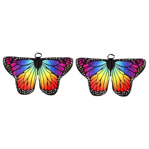 GALPADA 2st Schmetterlings- -schal Halloween-spitzenmaske Flügel Schmetterlingsmantel Schmetterlingsschal Kleid Feen-schmetterlingskostüm Kostüme Polyester Zubehör Cosplay Rotieren von GALPADA