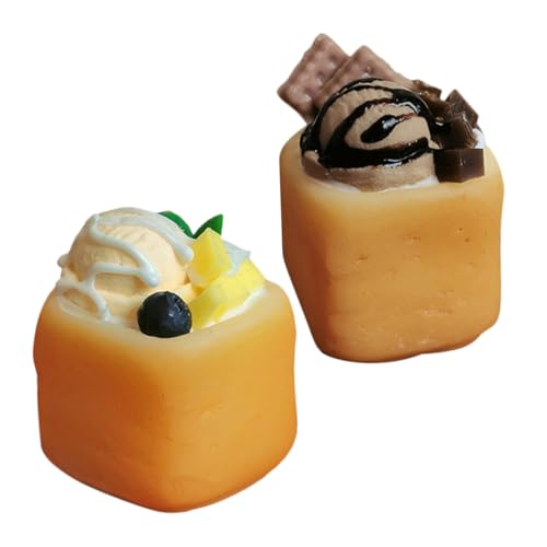 GALPADA 2stücke Miniatur-Eiscreme Toast Für Puppenhaus Essbares Dekor Für Mini-Landschaft Puppenhausspielzeug Kleine Köstlichkeiten Für Spielküchen von GALPADA