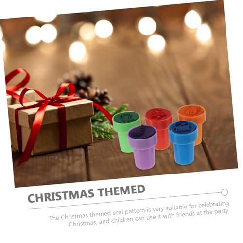 GALPADA 3 Boxen Selbstfärbende Weihnachtsstempel für Vorgefertigte Muster Spielerische Belohnungsstempel als Partygeschenk Klassenzimmer Belohnung ohne Separate Stempelkissen von GALPADA