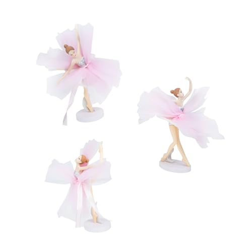 GALPADA 3 Sätze Ballerina Kuchenfiguren aus Niedliche Tortendeko für Geburtstagsparty und Weiße und Rosa Balletttänzer Mädchen Kuchenaufsatz Dekorative Kuchendekoration für Festliche von GALPADA