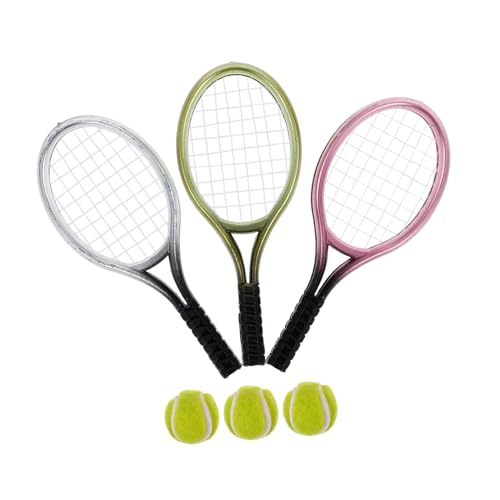 GALPADA 3 Sätze Fotografie Requisiten Mini- Dekoration Klein Miniatur-tennisschläger Ornament Hochzeitsdeko Modell Eines Spielzeugwerkzeugs -mini-tennisschläger Plastik von GALPADA