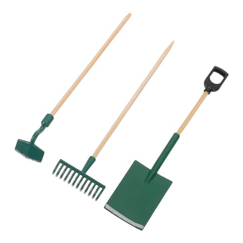 GALPADA 3 Sätze Maßstab Mini Schaufel Rechen Hacke für Puppenhaus Garten Dekoration und DIY Miniatur Garten Zubehör von GALPADA