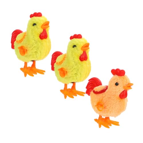 GALPADA 3 Stück Aufziehküken Plüschspielzeug Hüpfendes Aufziehspielzeug Hühner Partydeko Fotorequisite Farbe Zufällig Zufällige Farbe von GALPADA