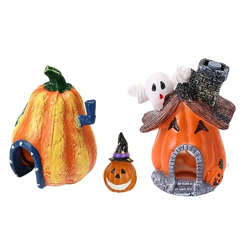 GALPADA 3 Stück Halloween Aquarium Deko Teiliges Resin mit Kürbis Geisterhaus Sicher für Fische Langlebige Fischbecken Dekoration für Halloween Themenfischbecken und Aquarienliebhaber von GALPADA