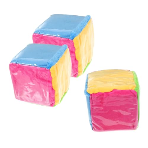 GALPADA 3 Stück Jumbo Würfel Lernwürfel mit durchsichtigen Kartentaschen Bunte Weiche Würfel für Pädagogische Spielwürfel für Mathe Logikspiele Geeignet für Karten von GALPADA