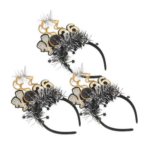 GALPADA 3 Stück Kopfbedeckung für die Neujahrsparty Silvesterstirnband frohes neues jahr kopfschmuck Stirnbänder für Neujahr neue Stirnbänder neujahr haarbänder Plastik Schwarz GALPADA 3 Stück Kopfbedeckung für die Neujahrsparty Silvesterstirnband frohes neues jahr kopfschmuck Stirnbänder für Neujahr neue Stirnbänder neujahr haarbänder Plastik Schwarz von GALPADA