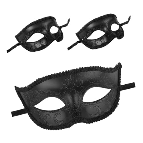 GALPADA 3 Stück Retro Masquerade Halbgesichts Spitzenmaske Schwarz für Karneval Halloween Party Cosplay Ball Stilvolle Maskerade Accessoire für Damen und Herren GALPADA 3 Stück Retro Masquerade Halbgesichts Spitzenmaske Schwarz für Karneval Halloween Party Cosplay Ball Stilvolle Maskerade Accessoire für Damen und Herren von GALPADA