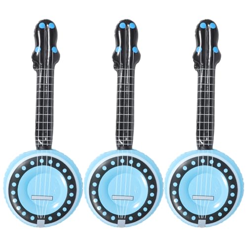 GALPADA 3 Stück Teiliges Aufblasbares Musikspielzeug Banjo Horn PVC Party Requisiten Kreative Instrumente Leicht Tragbar für Geburtstagsfeiern und Musikfans von GALPADA