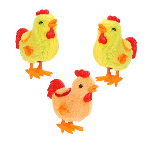 GALPADA 3 Stück Teiliges Aufziehspielzeug Kleine Plüschküken mit Mechanischem Springende Wind Up Spielzeuge für Kompakte Partydekoration und Ostergeschenk Farben Zufällig Zufällige Farbe von GALPADA