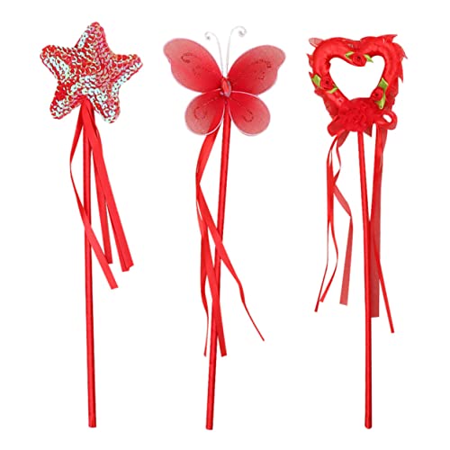 GALPADA 3 Stück Teiliges Fairy Sticks mit Herz Pentagramm Schmetterlingsdesign Rote Mädchen Zauberstäbe für Geburtstagsfeier Cosplay und Mädchenspielzeug Sichere Partydeko GALPADA 3 Stück Teiliges Fairy Sticks mit Herz Pentagramm Schmetterlingsdesign Rote Mädchen Zauberstäbe für Geburtstagsfeier Cosplay und Mädchenspielzeug Sichere Partydeko von GALPADA