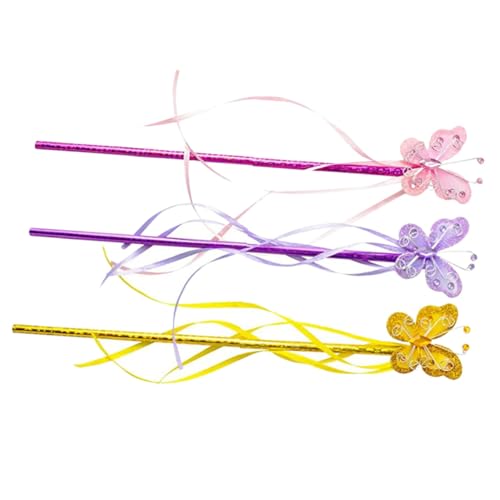 GALPADA 3 Stück Teiliges Feenstab Bunte Schmetterlingsstäbe Party Dekoration für Mädchen Prinzessin Kostüm Zubehör GALPADA 3 Stück Teiliges Feenstab Bunte Schmetterlingsstäbe Party Dekoration für Mädchen Prinzessin Kostüm Zubehör von GALPADA