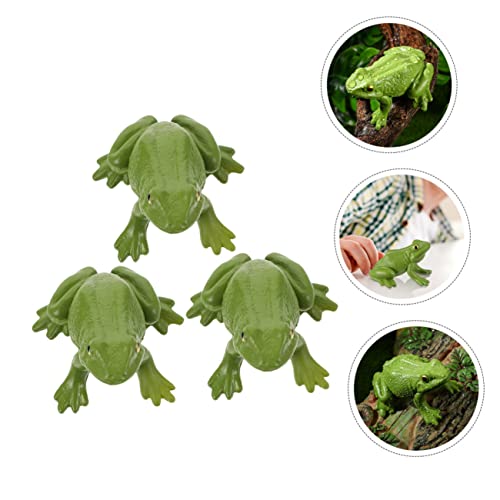 GALPADA 3 Stück Teiliges Frosch Figuren aus Langlebigem Material Dekorative Miniatur Frosch Spielzeuge für Schreibtisch Lernspielzeug und Wohnaccessoire Detailreiche Tiermodelle für Büro von GALPADA