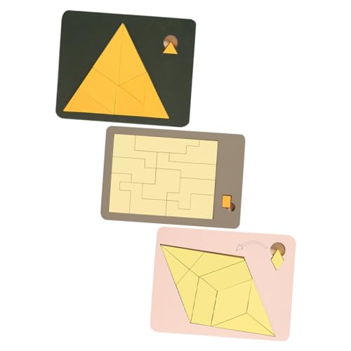 GALPADA 3 Stück Teiliges Holzpuzzle für Glatten Kanten Sicherem Holzmaterial Fördert Kreativität Problemlösung und Kognitive Entwicklung Geeignet für Kleinkinder und Vorschulkinder von GALPADA