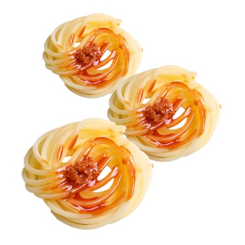 GALPADA 3 Stück Teiliges Lebensechte Spaghetti Modelle mit Sauce Spielküche Realistische Kunststoff Lebensmittelrequisiten für Kinderzimmer Dekoration und Fotografie von GALPADA