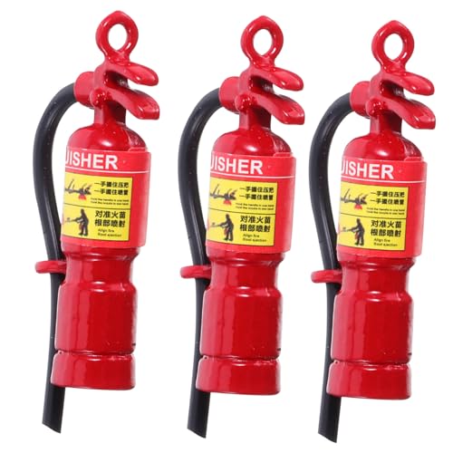 GALPADA 3 Stück Teiliges Mini Feuerlöscher Modell Realistische Puppenhaus Dekoration aus Metall Langlebige Miniatur Landschaftsornamente für Rollenspiel und Hauszubehör von GALPADA