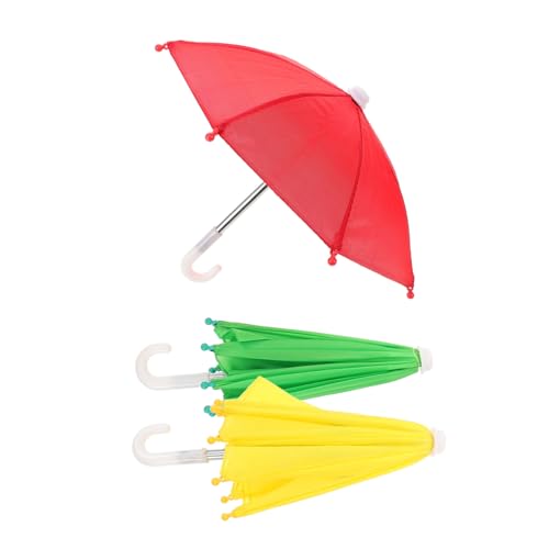 GALPADA 3 Stück Teiliges Mini Puppenhaus Regenschirm Farbiges Miniatur Dollhouse Möbel Zubehör Realistische Kleine Puppenschirme für Puppenhaus Dekoration von GALPADA