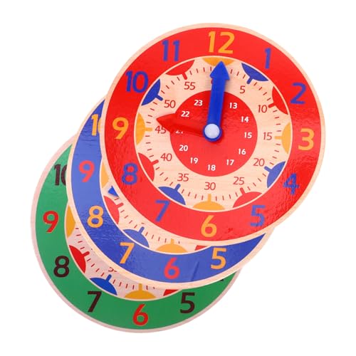 GALPADA 3 Stück Teiliges Montessori Lernuhr aus Holz für Bruchsicheres Lernspielzeug mit Farbigen Ziffern Glatten Kanten zum Zeitlesen Lernen und Sowie Zahlenverständnis für Kleinkinder GALPADA 3 Stück Teiliges Montessori Lernuhr aus Holz für Bruchsicheres Lernspielzeug mit Farbigen Ziffern Glatten Kanten zum Zeitlesen Lernen und Sowie Zahlenverständnis für Kleinkinder von GALPADA