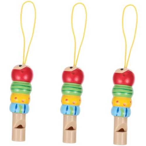 GALPADA 3 Stück Teiliges Musikspielzeug Lernspielzeug Kleines Holzpfeifen Tierischen Motiven Sicher und Langlebig zur Frühkindlichen Musikalischen von GALPADA
