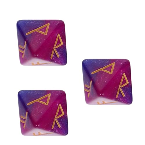 GALPADA 3 Stück Teiliges Polyedrische Rune Würfel aus Farbigem Acryl Seitige Würfel in Sternenhimmel Blau Vielseitig für Brettspiele Wiederverwendbar und Tragbar von GALPADA