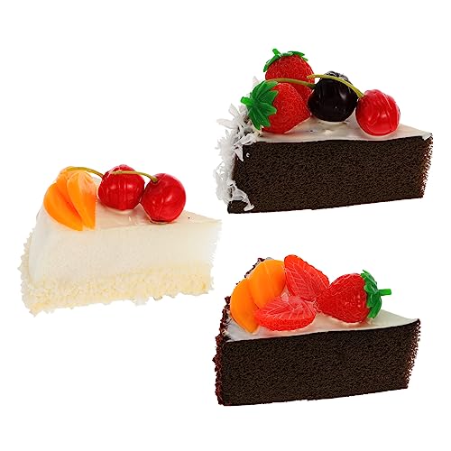 GALPADA 3 Stück Teiliges Set Künstliche Kuchenmodelle aus Hochwertigem PU Realistische Fake Dessert Dekorationen und Fotorequisiten Detailreiche Nachbildung von Eiscreme Sahne Schokolade von GALPADA