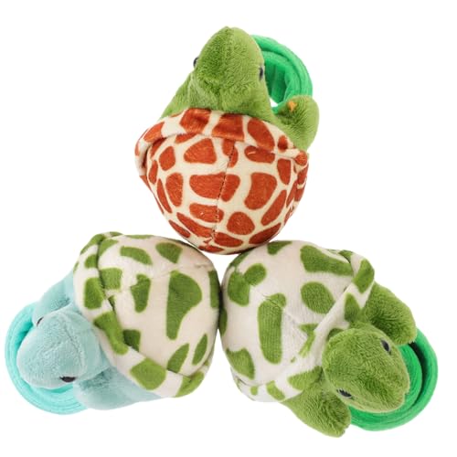 GALPADA 3 Stück Teiliges Snap Armband mit Plüsch Schildkröte Weiches Slap Wristband Bequem Tragbar Langlebig Perfektes Party für Spielspaß Unterwegs von GALPADA