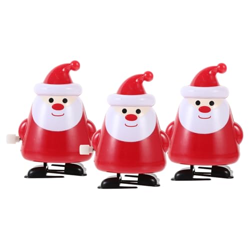 GALPADA 3 Stück Teiliges Weihnachts Aufziehspielzeug mit Lustigem Cartoon Santa Design Dekorative Spielzeuge für Partygeschenke Weihnachtsdeko und Desktop Ornamente von GALPADA