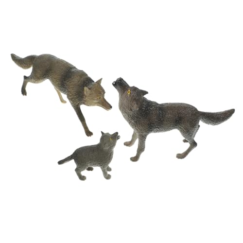 GALPADA 3 Stück Teiliges Wolf Figuren aus Kunststoff Realistische Wildtier Ornamente Detailgetreue Tierfiguren für Dekoration und Sammler Leichtes Wildlife Modell für Schreibtisch und GALPADA 3 Stück Teiliges Wolf Figuren aus Kunststoff Realistische Wildtier Ornamente Detailgetreue Tierfiguren für Dekoration und Sammler Leichtes Wildlife Modell für Schreibtisch und von GALPADA