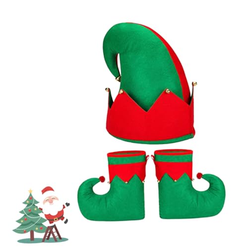 GALPADA Schuhe Und Hut Für Weihnachtskostüm Cosplay-kostüm Für Erwachsene Hut Schuhe Stil von GALPADA