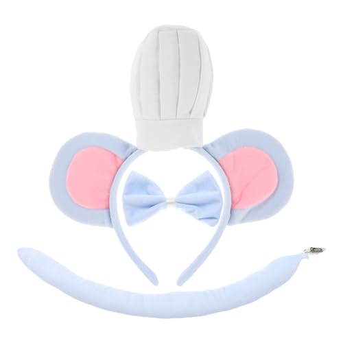 GALPADA 3-teiliges Set mit Mausohren Haarreif, Fliege und, Rattenkostüm Requisiten für und Erwachsene, ideale Halloween-Accessoires, Himmelblau von GALPADA