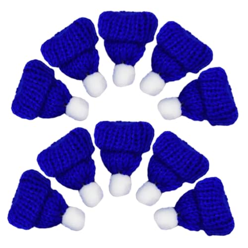 GALPADA 30 Stck. Teiliges Gestrickte Kleine Weihnachtsmützen Dunkelblau Handgefertigte Weihnachtskapuze für Partydekoration und DIY Bastelzubehör als Weihnachtsfeier Accessoires von GALPADA