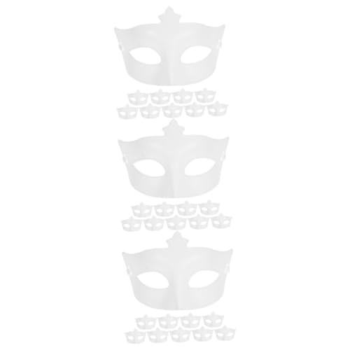 GALPADA 30 Stk Halloween-maske Halbe Gesichtsmaske Selber Machen Maskerade Halbe Gesichtsmaske Halbgesichtsmaske Leere Maske Für Diy Maskerade-maske Kleidung Plastik Weiß Cosplay von GALPADA
