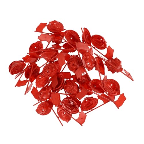 GALPADA 30 Stück Sandkasten-Miniaturen Flagge künstlich Spiel Mini-rote Fahnen Party Zahlen kleine rote Fahne Mini -Figur Miniaturfahnen Miniaturfiguren Minifahnen auf Stöcken Plastik von GALPADA