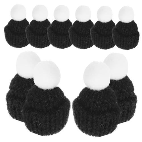 GALPADA 30 Stück Teiliges Kleine Gestrickte Weihnachtsmützen Schwarz DIY Bastel-accessoires Leichte und Komfortable Nikolaus-hüte Festliche Party Deko für Weihnachtsfeier und von GALPADA
