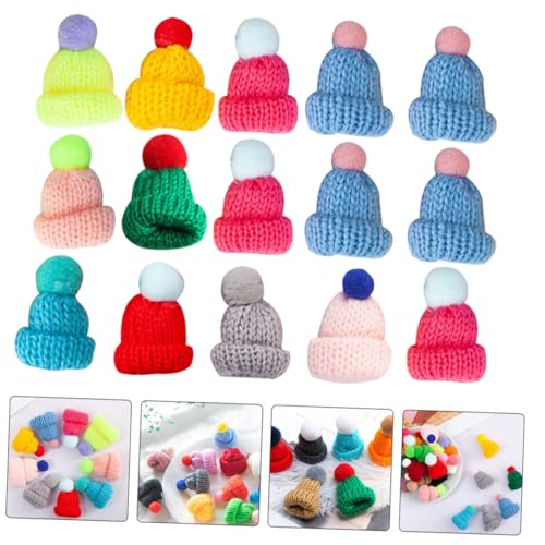 GALPADA 30 Stück Teiliges Mini Strickmützen Bunt Niedliche Weihnachtsmütze Deko für DIY Weihnachtsbaum Puppenhaus Zubehör Festliche Hut Accessoires für Weihnachtsdeko und Foto Requisiten von GALPADA