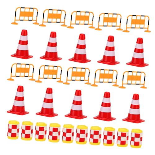 GALPADA 30 Stück Verkehrskognitives Barrieren Mini Vorsicht, Schilder für Straße Zeichen für die straße Straßenschilder Playset Verkehrszeichen Abs von GALPADA