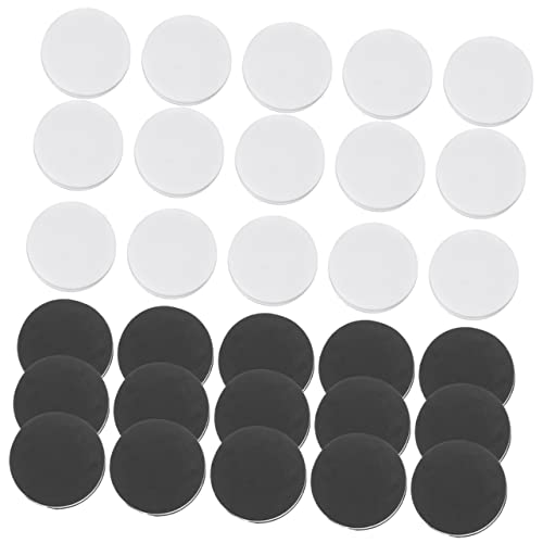 GALPADA 30Stücke Schachfiguren Runde Schwarze und Weiße Spielsteine für und Klassische Brettspiele Langlebige und Robuste Schachspielzubehörteile von GALPADA