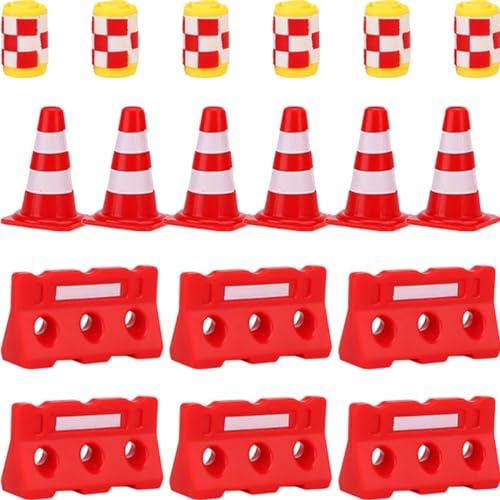 GALPADA 36 Stück Straßenschild Barrikade Verkehr Barrikaden Außenspiel Miniatur Zaun Toys hühner Mini-Konstruktionskegel für Gemeindehelfer Plastik von GALPADA