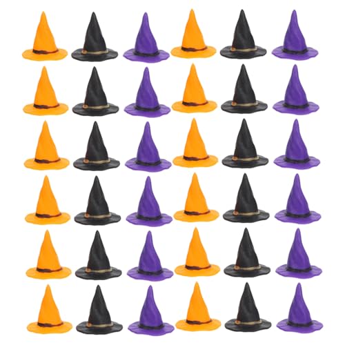 GALPADA 36 Stück Teiliges Hexenhüte Bunte Kunststoff DIY Bastel Hüte für Halloween Party Puppenhaus Zubehör und Kreative Dekorationen Leichte Hexenhüte für Vielseitige Festgestaltung von GALPADA