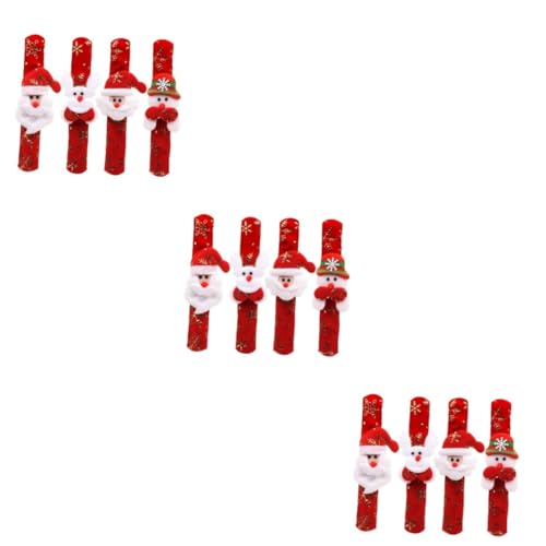 GALPADA 36 Stück Teiliges Weihnachts Slap Armbänder mit Santa Claus Schneemann Rentier Motiv Hautfreundliches Stoffmaterial Flexibel für Jungen Mädchen Erwachsene Festliche Party von GALPADA