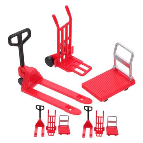 GALPADA 3Sätze Gabelstapler Spielzeugset Teiliges mit Handwagen und Plattformwagen Realistische Bauwerkzeuge für Kreative und Lernaktivitäten von GALPADA