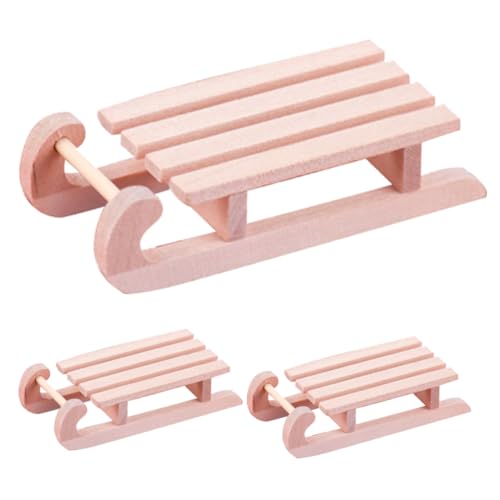 GALPADA 3Stücke Holzschlitten Modellset Weihnachtsornamente für Puppenhaus Dekoration Handgefertigte Miniaturmöbel Türdekoration für Realistische Gestaltung GALPADA 3Stücke Holzschlitten Modellset Weihnachtsornamente für Puppenhaus Dekoration Handgefertigte Miniaturmöbel Türdekoration für Realistische Gestaltung von GALPADA