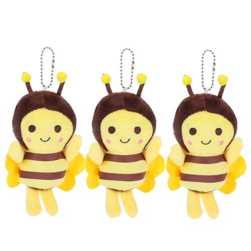 GALPADA 3Stücke Teiliges Plüsch Bienen Anhänger Süße Geldbörsenhänge Dekoration Für Taschen Für Geburtstagen Valentinstag Und Weihnachten von GALPADA