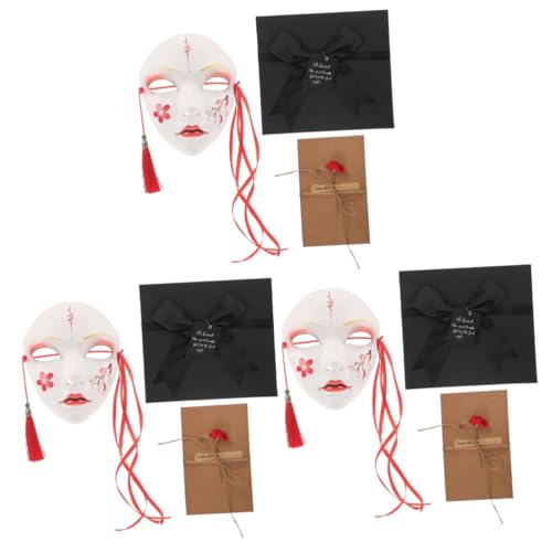 GALPADA 3st Hanfu-maske Halloween-maske Party-gesichtsmaske Quastenmaske Maskenrequisiten Halloween-dekoration Erwachsene Frauenmaske Cosplay-masken Maskerade-maske Plastik Bilden Kleidung von GALPADA
