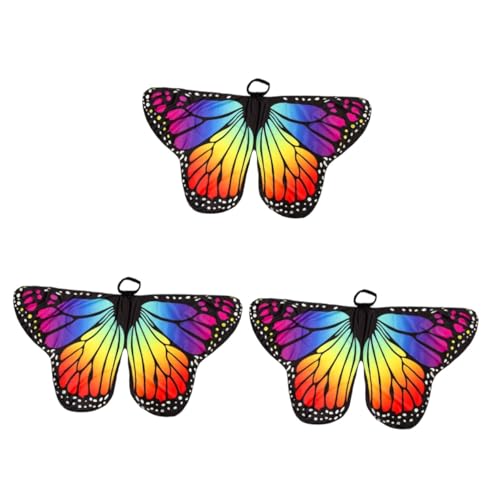 GALPADA 3St Schmetterlings- -Schal Kostüm Outfits dekorativer Schmetterlingsumhang Schmetterlingsflügel-Umhang Fluoreszenz Mantel Zubehör schmücken rotieren Requisiten Polyester von GALPADA