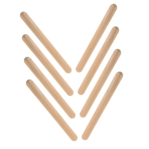 GALPADA 4 Paare Holz Rhythmusstäbe für Musikalische Früherziehung Natürliche Klanghölzer für Interaktive Klassenzimmeraktivitäten Pädagogische Percussion Instrumente für Vorschule und von GALPADA