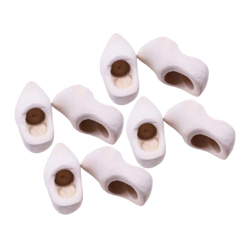 GALPADA 4 Paare Mini Holzschuhe für Puppenhaus Miniatur Holzschuhe DIY Bastelset Stabile Glatte Oberfläche Realistische Form als Mini House Adornment von GALPADA
