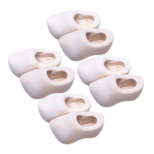 GALPADA 4 Paare Miniatur Holzschuhe Unbemalt Klompen DIY Holzmodell Puppenhaus Zubehör Holzdeko Bastelset für Puppenhaus Möbel und Miniatur Sammler von GALPADA