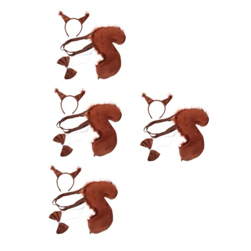 GALPADA 4 Sätze Eichhörnchen Kostüm Haarreif mit Weichem Haarband Kuscheligem und Schleife Tierisches Party-accessoire für Frauen für Karneval Geburtstagsfeiern und Cosplay GALPADA 4 Sätze Eichhörnchen Kostüm Haarreif mit Weichem Haarband Kuscheligem und Schleife Tierisches Party-accessoire für Frauen für Karneval Geburtstagsfeiern und Cosplay von GALPADA