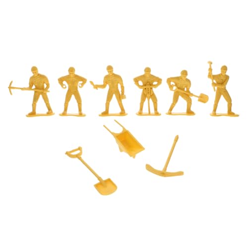 GALPADA 4 Sätze Miniatur Bauarbeiter Figuren Kunststoff Modell für Realistische Details Leicht Tragbar Langlebig für Sammeln und Dekoration von GALPADA